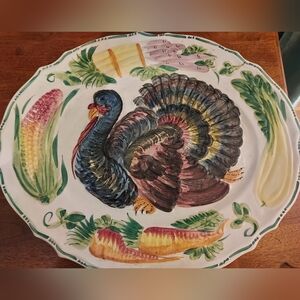 Vintage Italian Turkey Platter Circa 1970's From Ethan Allen